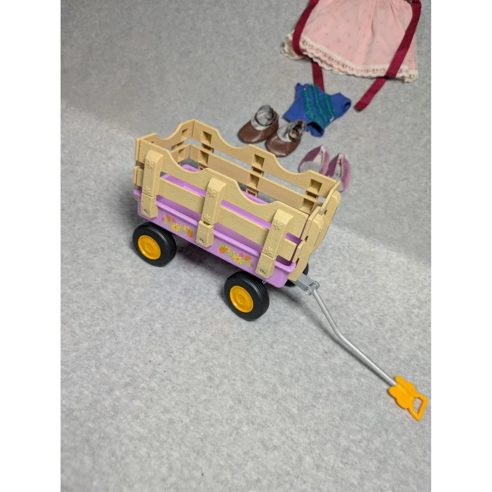 American Girl Doll Accessory Lot Purple Garden Wagon Pink Lace Dress Shoes